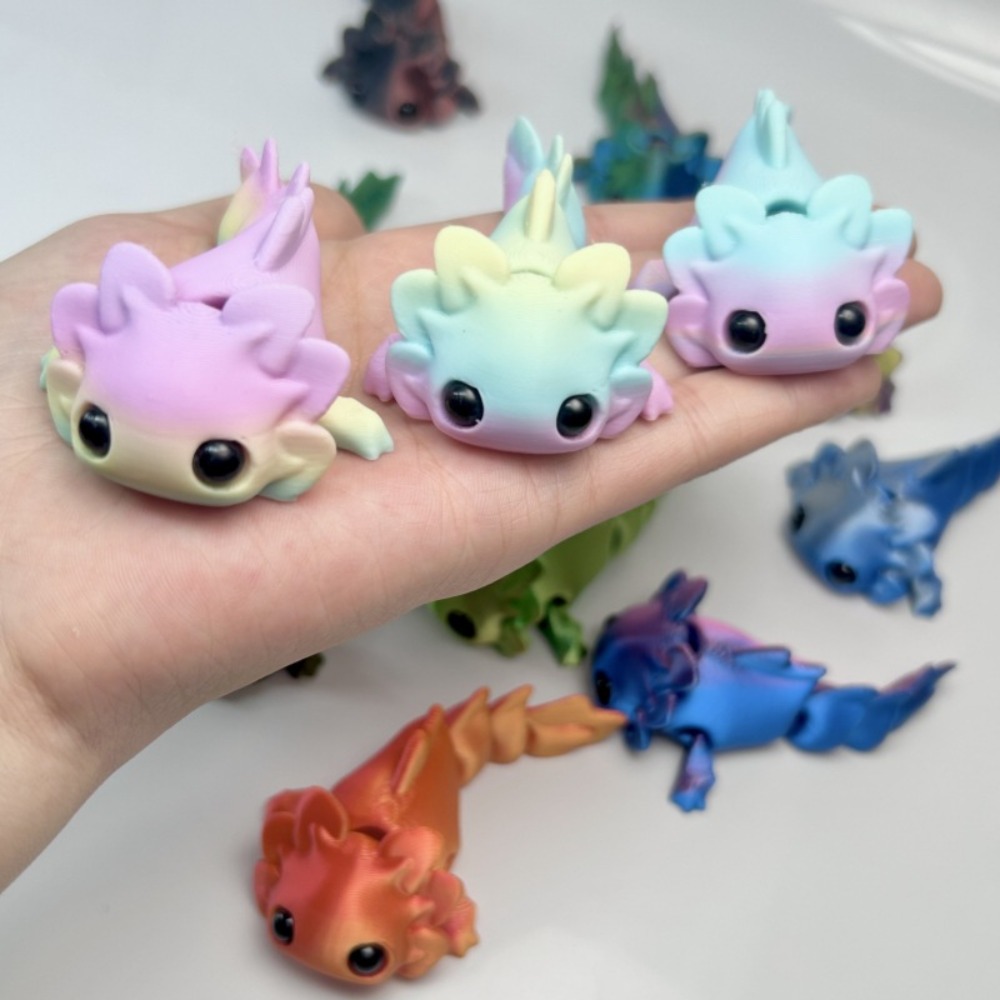 3D Printing Gif - Figurines de salamandres imprimées en 3D,