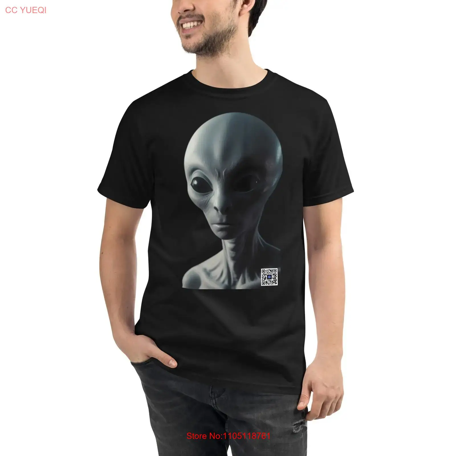 3D Printing Qr Codes - T-shirt Alien biologique pour smartphone, appareil