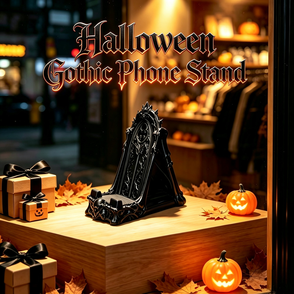 3D Printing Tablet - Ornement Crâne Sombre pour Halloween, Support